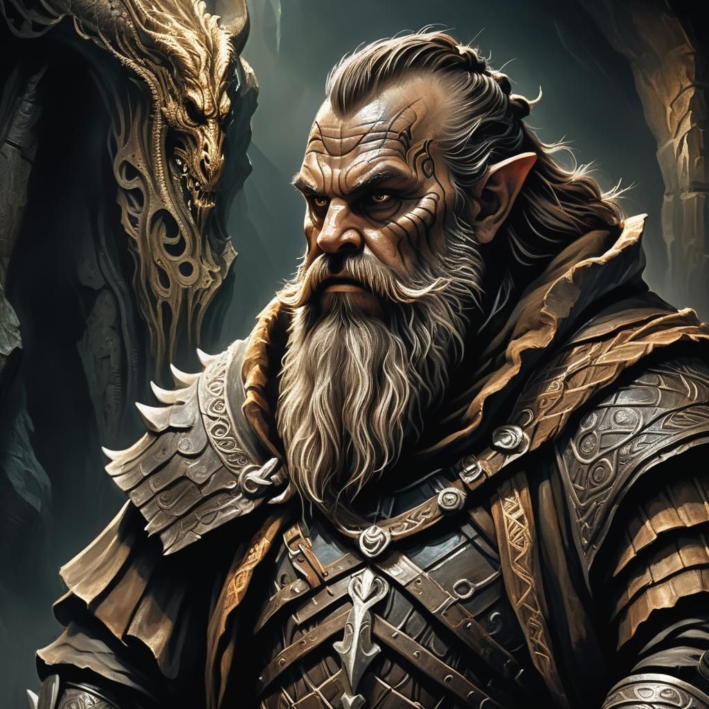 Rugged Dwarf Warrior in Fantasy Realm