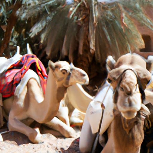 Desert Oasis with Sparkling Gems