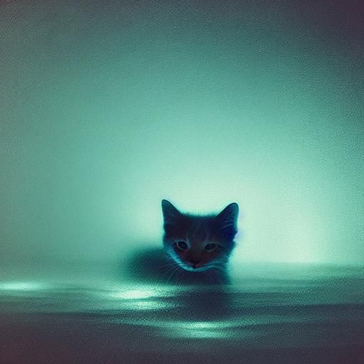 Ethereal Spectral Kitten in Surrealist Style