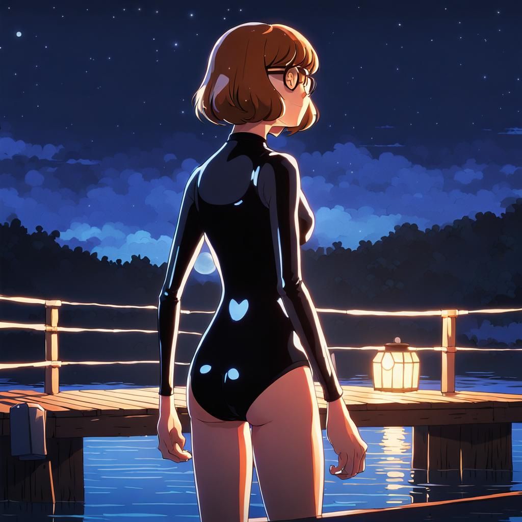 Low-Poly Velma Dinkley Overlooking a Lake