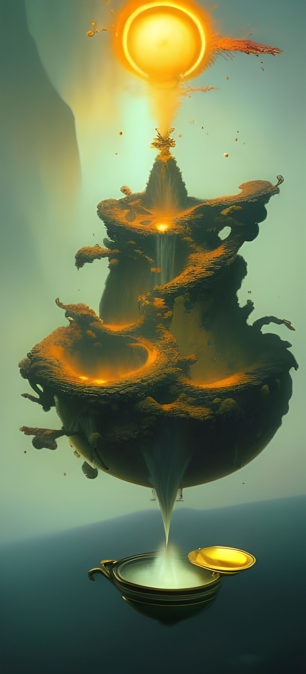 Surreal Carnival with Gravity-Defying Teacups