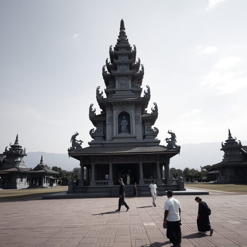 Mystical Tibetan Mountain Landscape in Digital Art