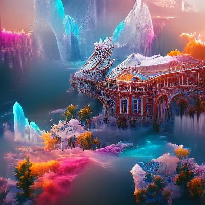 Fantastical Crystal Palace Concept Art in Deep Color