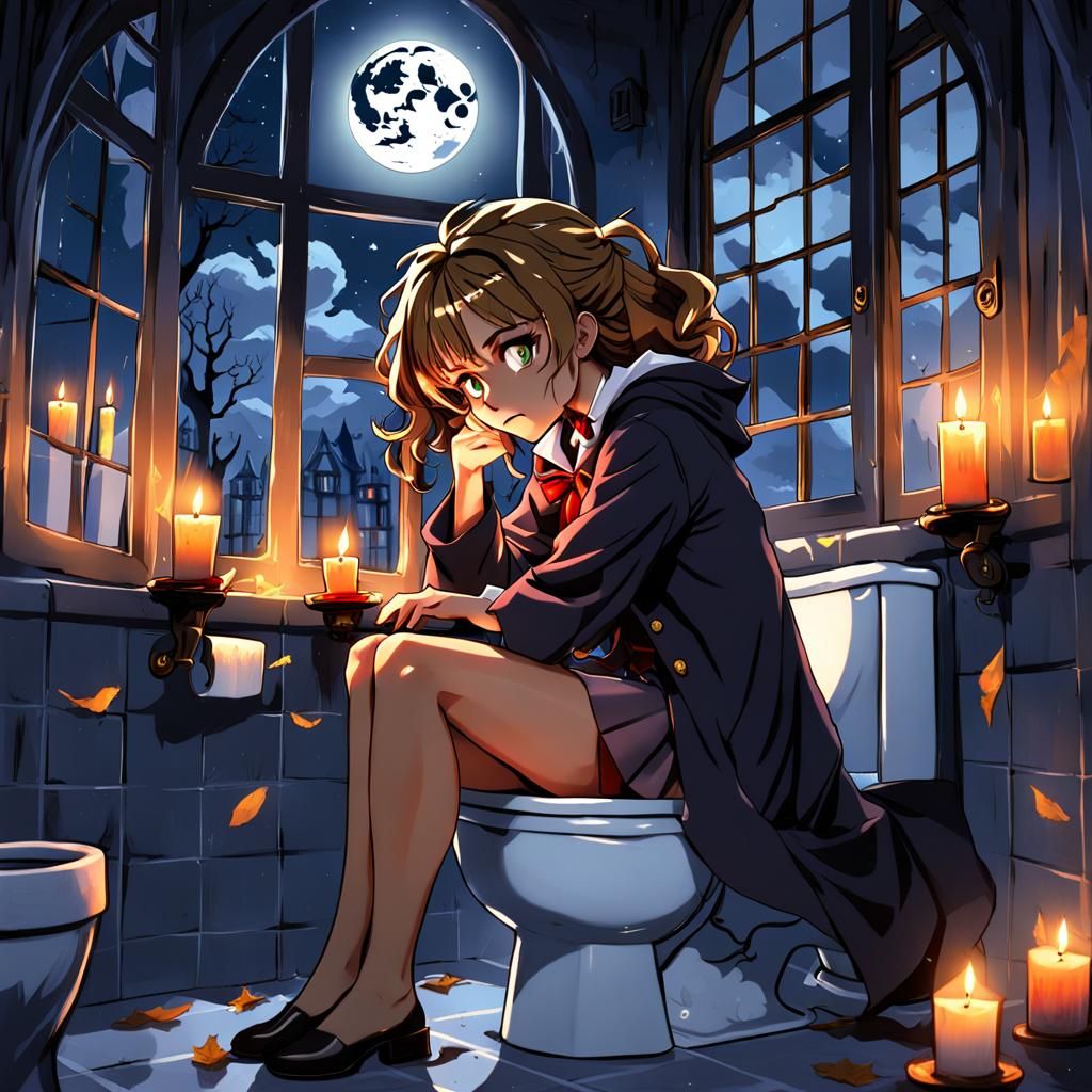 Hermione on a toilet