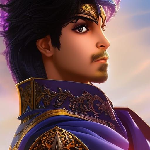 Hyperrealistic Portrait of Prince with Splash Art