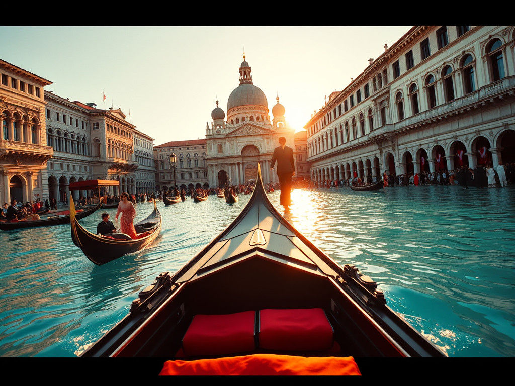 Venice Carnival: High-Resolution Gondola View in Photorealis...