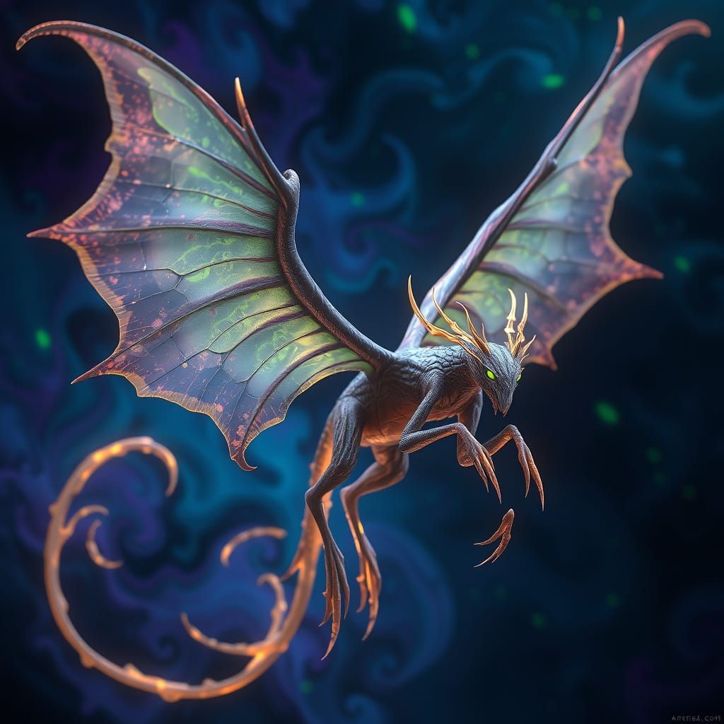 Mystical Drowzy Creature with Delicate Wings