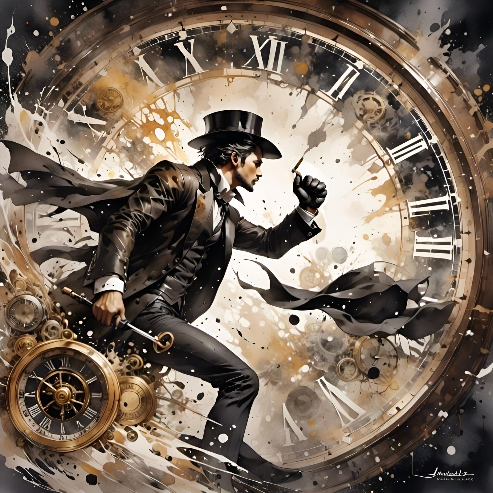 Steampunk Clock Runner in Megalopolis