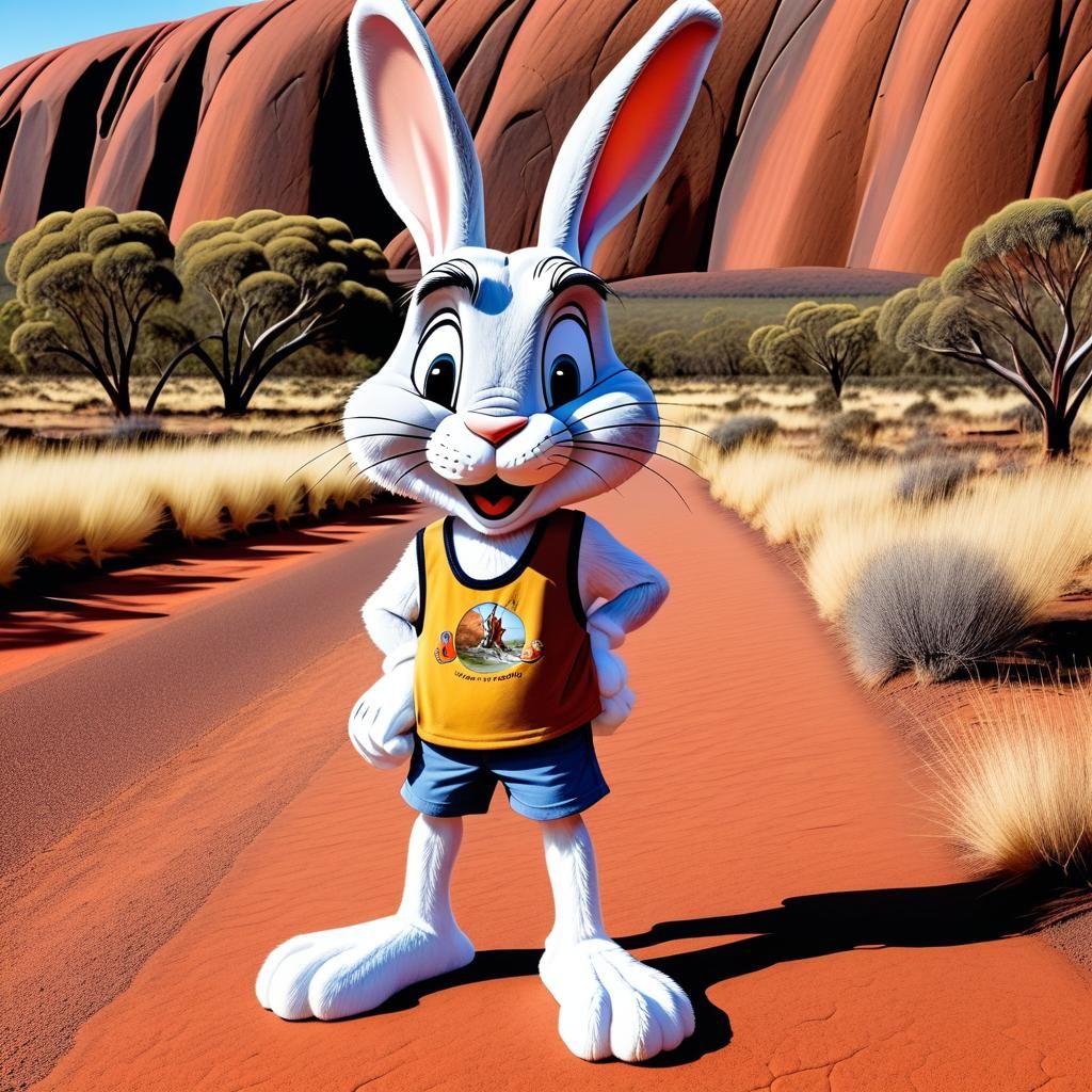 Bugs Bunny Caricature at Uluru