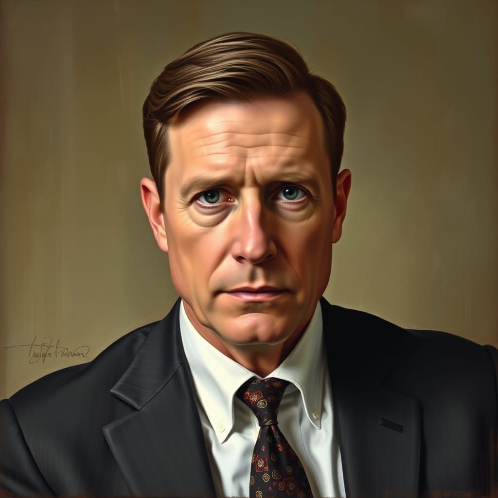 Realistic Portrait of a Man in Earth Tones