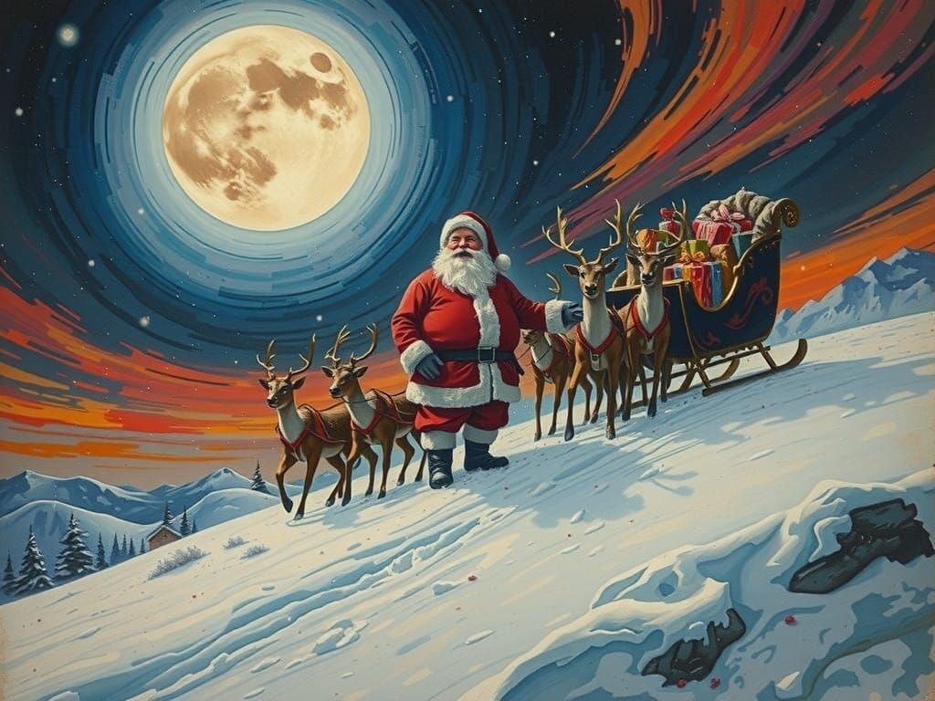 Jovial Santa Claus in Winter Wonderland