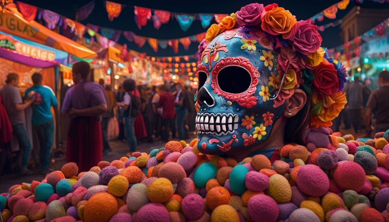 Día de los Muertos Celebration in Photorealistic Style