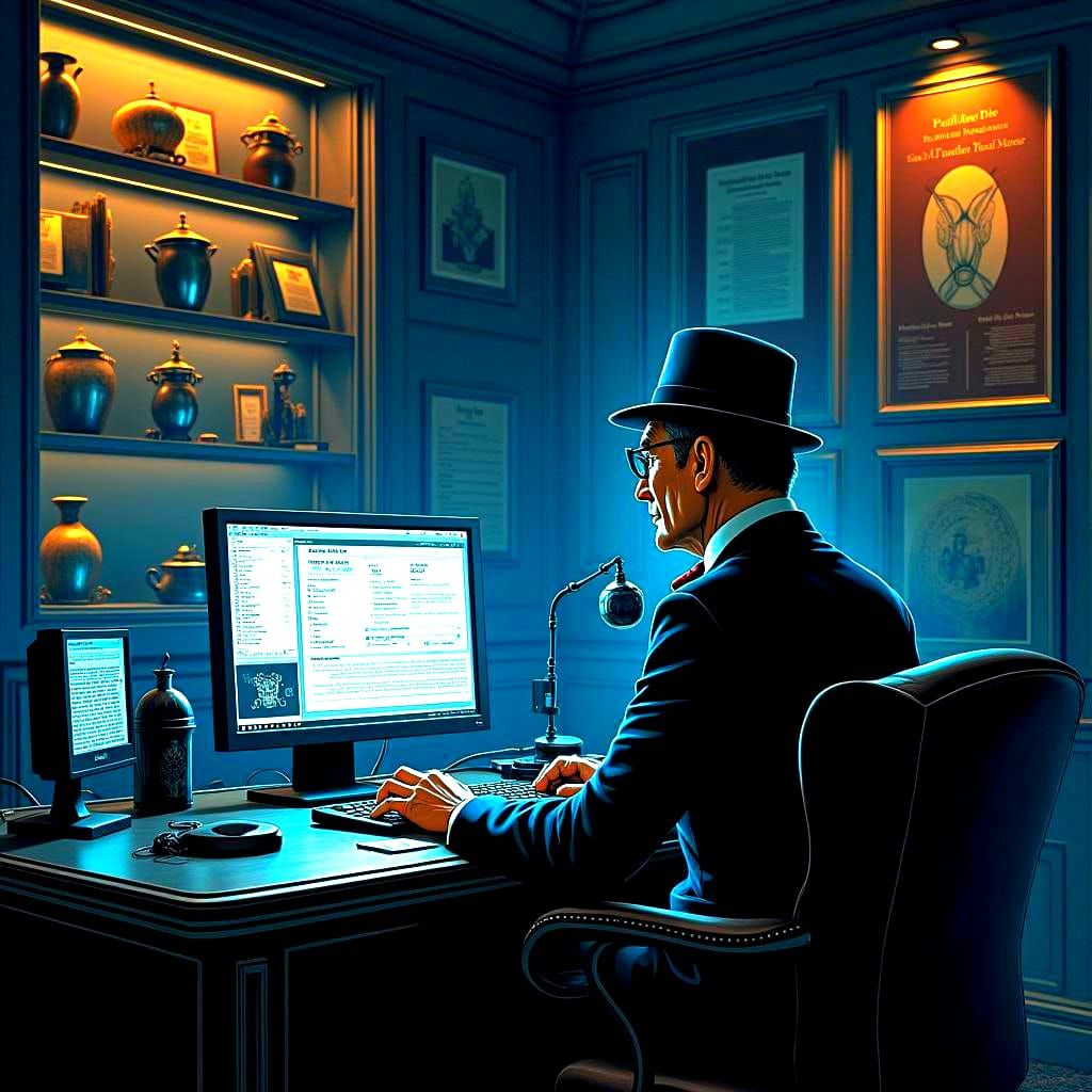 Hercule Poirot Comic Strip Software Interface