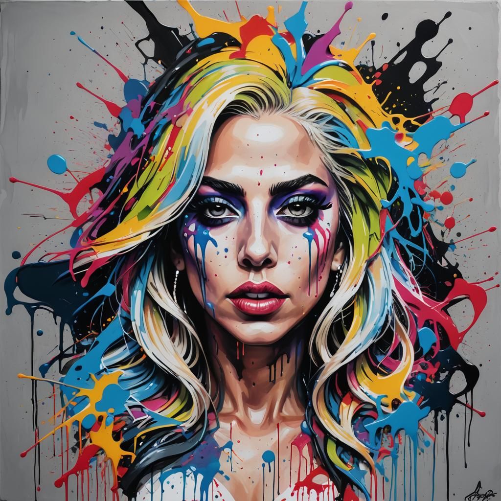 Lady Gaga Graffiti Art in Street Style