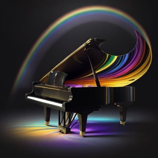 (A black grand piano,1.5) (With the musical notes to the son...