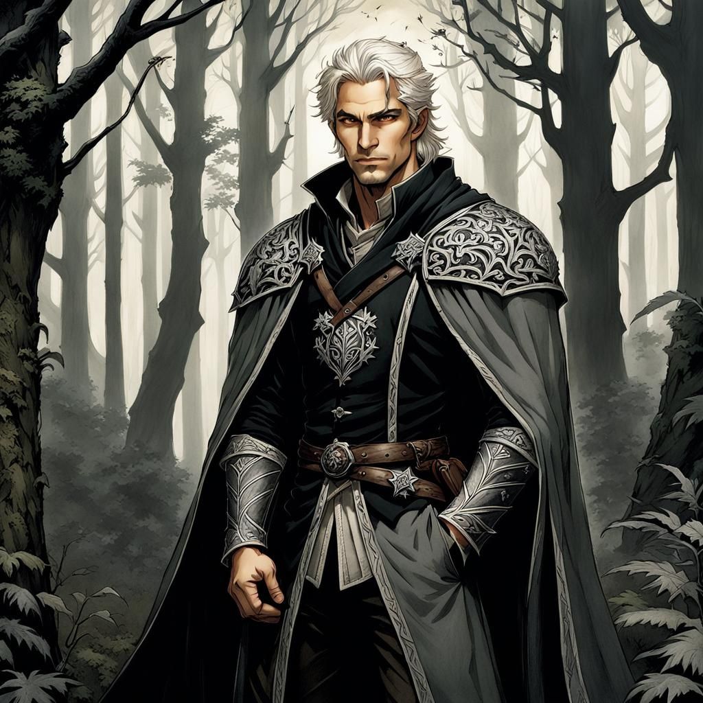 Anime Knight in Dark Forest, DiTerlizzi Style