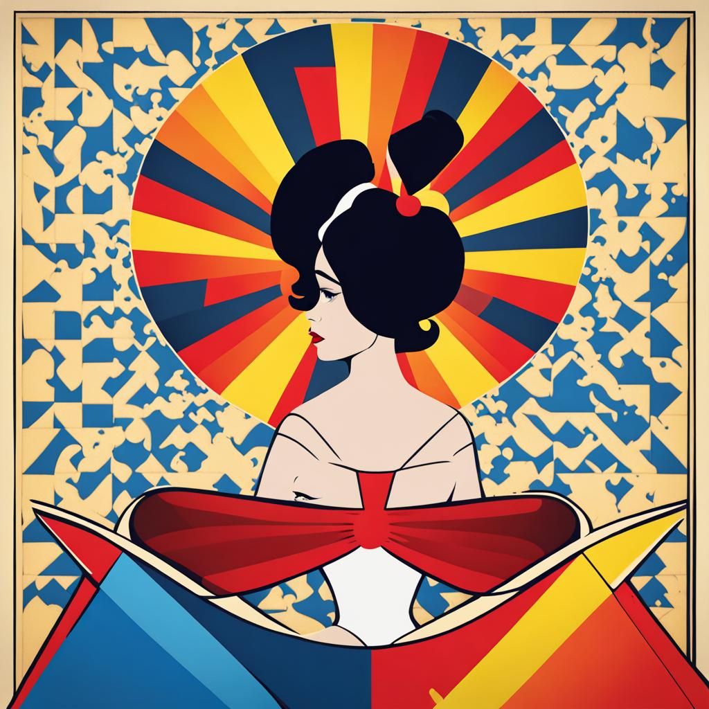 Snow White in Geometric Pop Art Style
