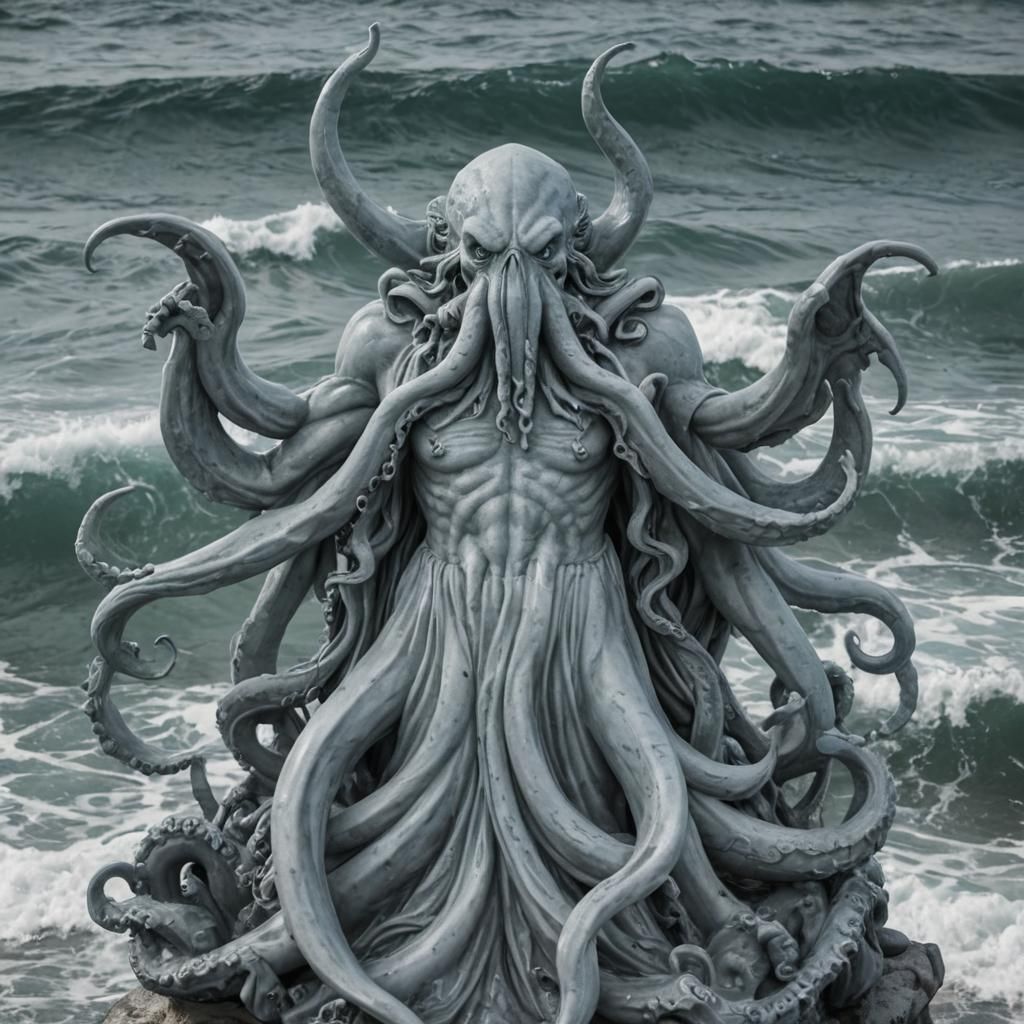 Cthulhu Rises: Monochromatic Marble Statue
