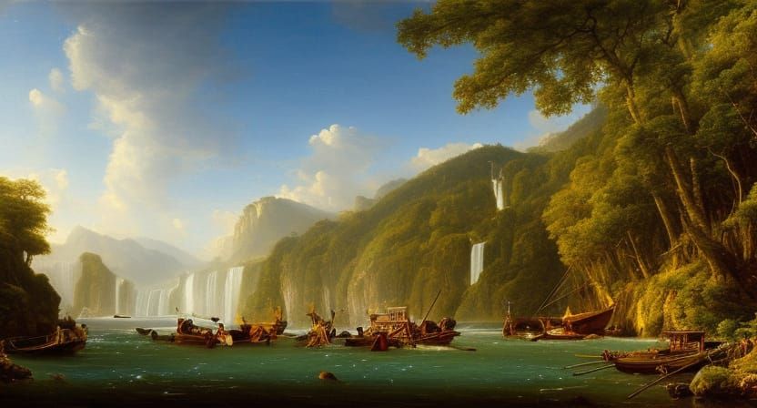 Shipwreck Reclaimed by Nature in Rainforest Style