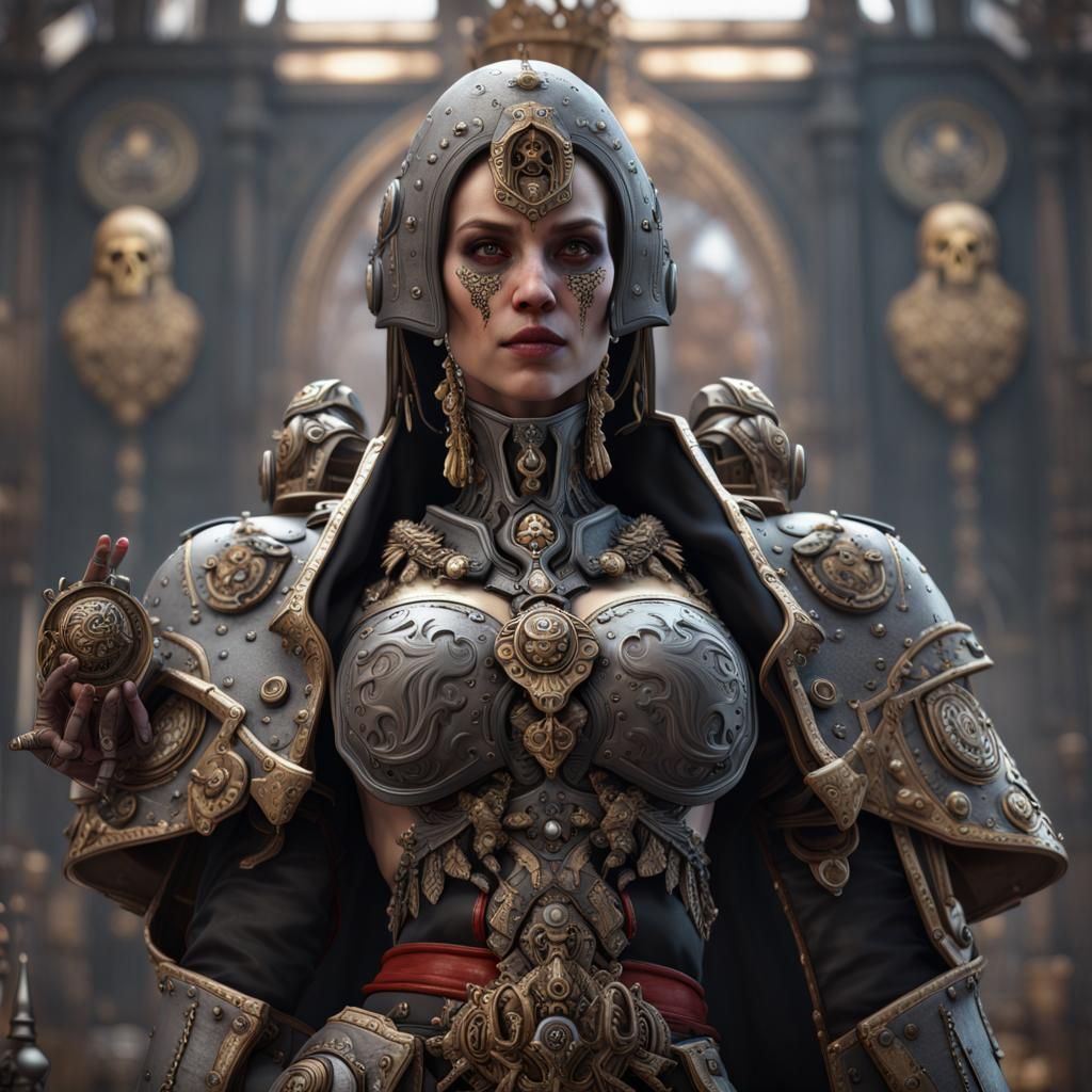 Adepta Sororitas in Warhammer 40K Style