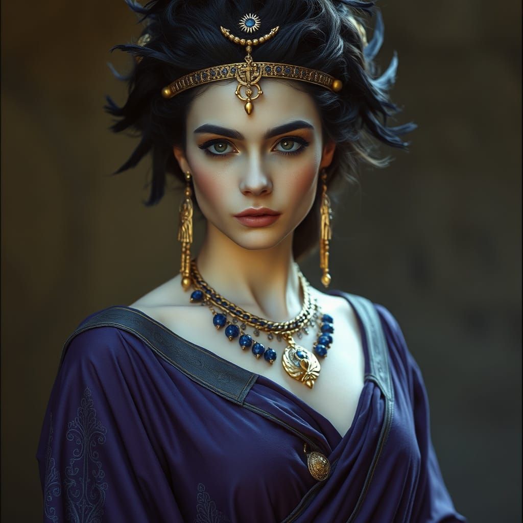 Egyptian Goddess Nephthys in Spiritual Beauty