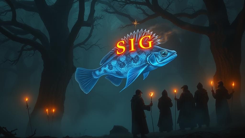 Glowing Frog Fish in Mystical Dark Age Scene