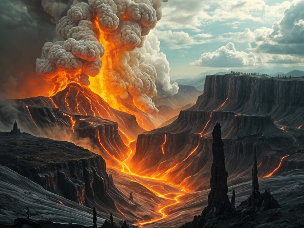 Eruption of the Yellowstone Super Volcano in Hyper-Realistic...