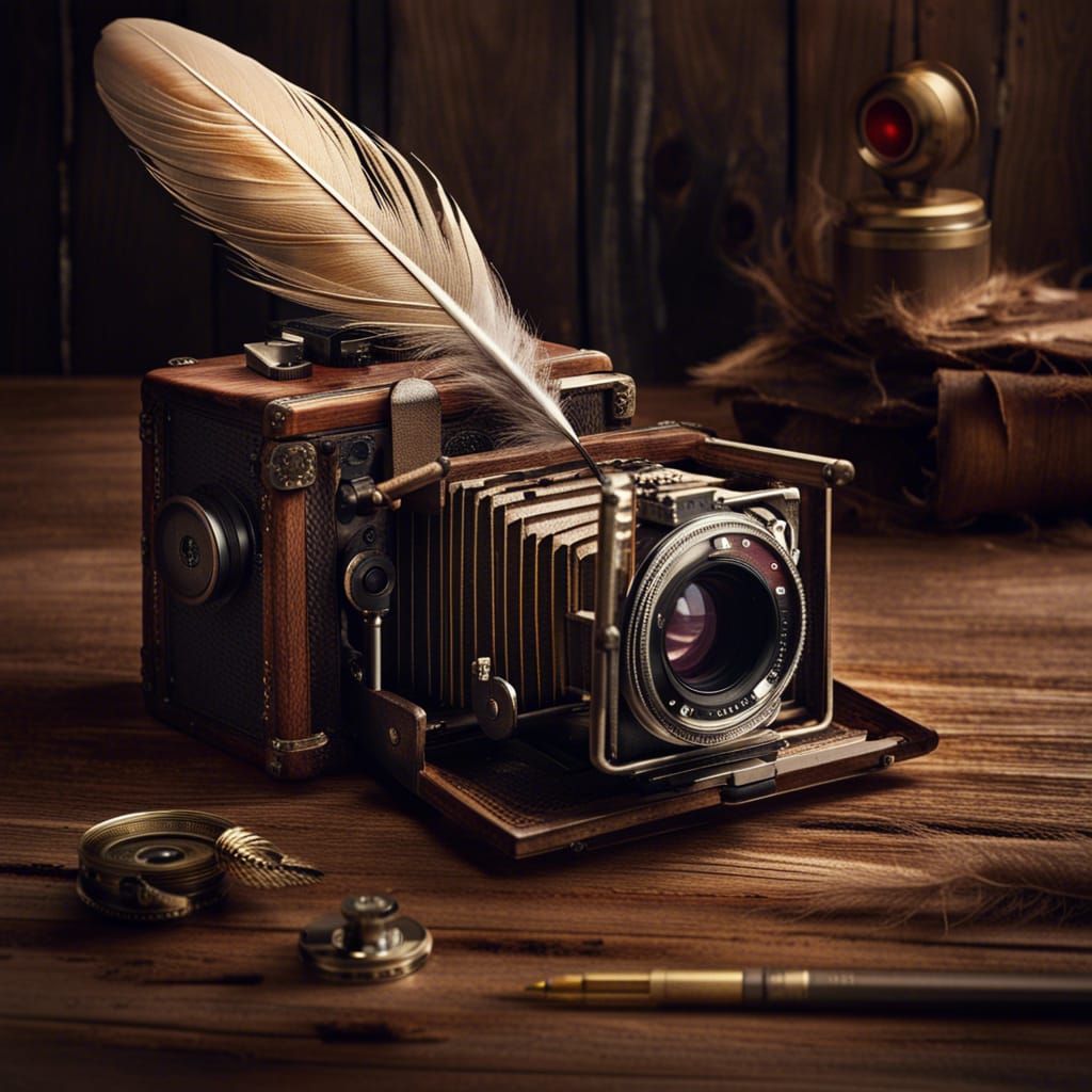 Vintage Camera Captures a Floating Feather