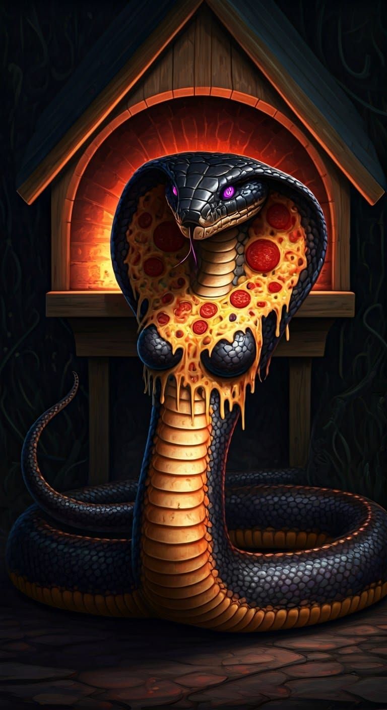 Cobra Woman in Pizza Armor Guards Alien Oven