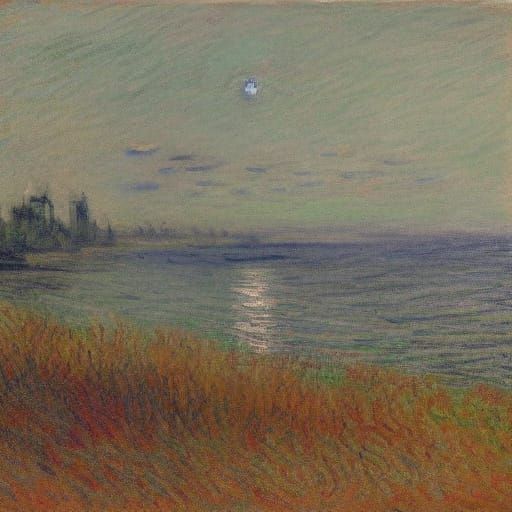 Dark Star Guards Girl on Seashore in Shattered Sky