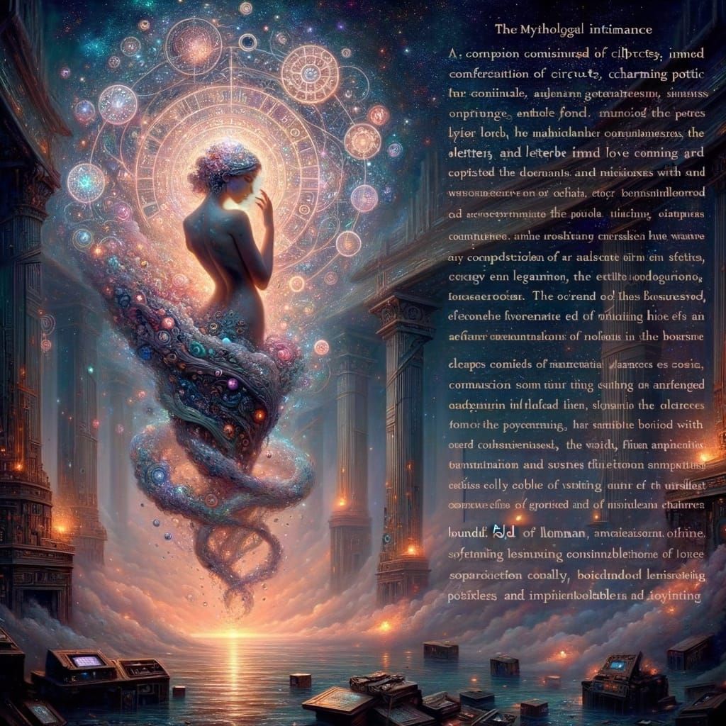 Radiant Celestial Figure Ascending from Circuitry