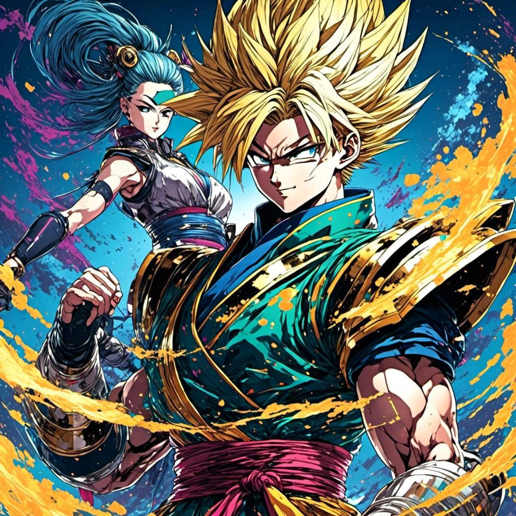 <lora:Lumina V1:1.0> A Saiyan sibling rivalry