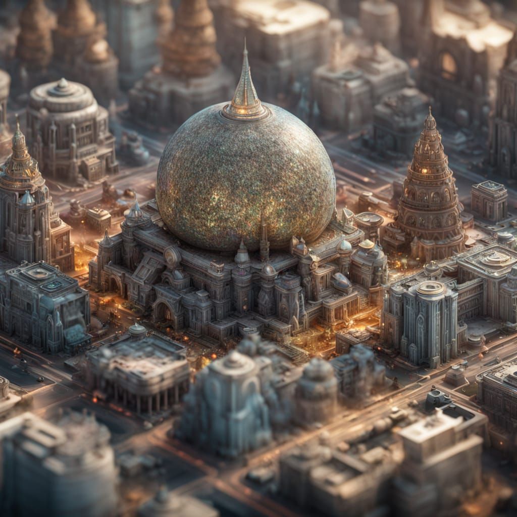 AI Dream of Utopian Silicon Cityscape in Art Deco Style