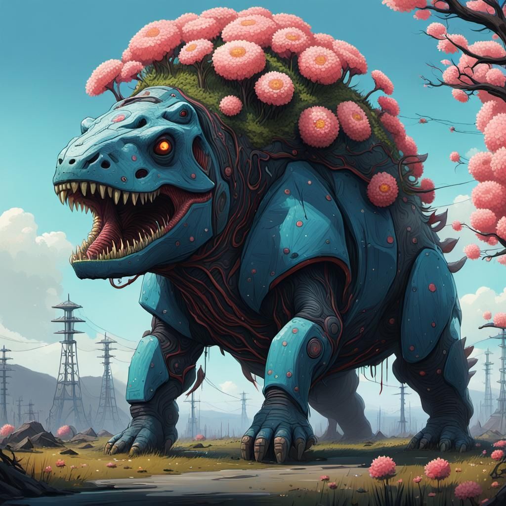 Mega Venasauris-Y: Twisted Reptile with Solar Blossom