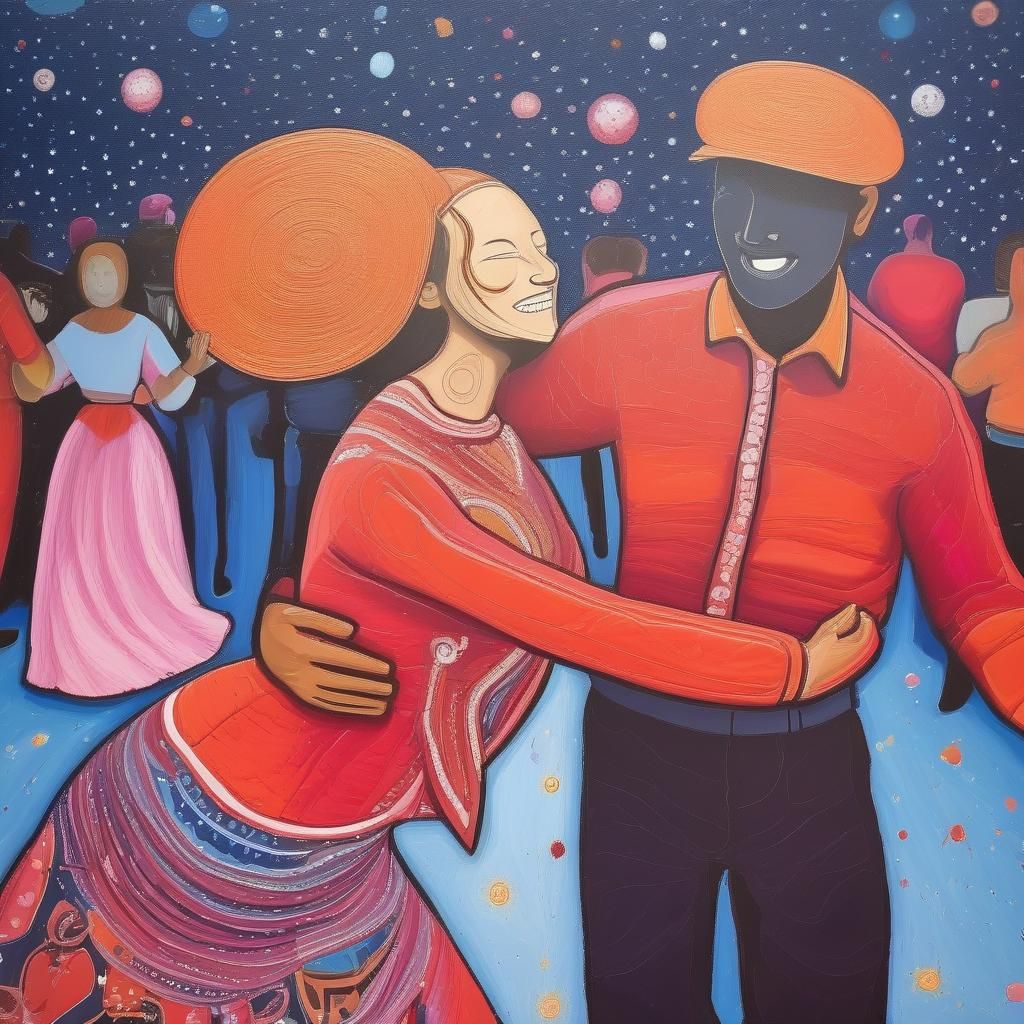 Happy Couple Dancing: An AI Generated Image