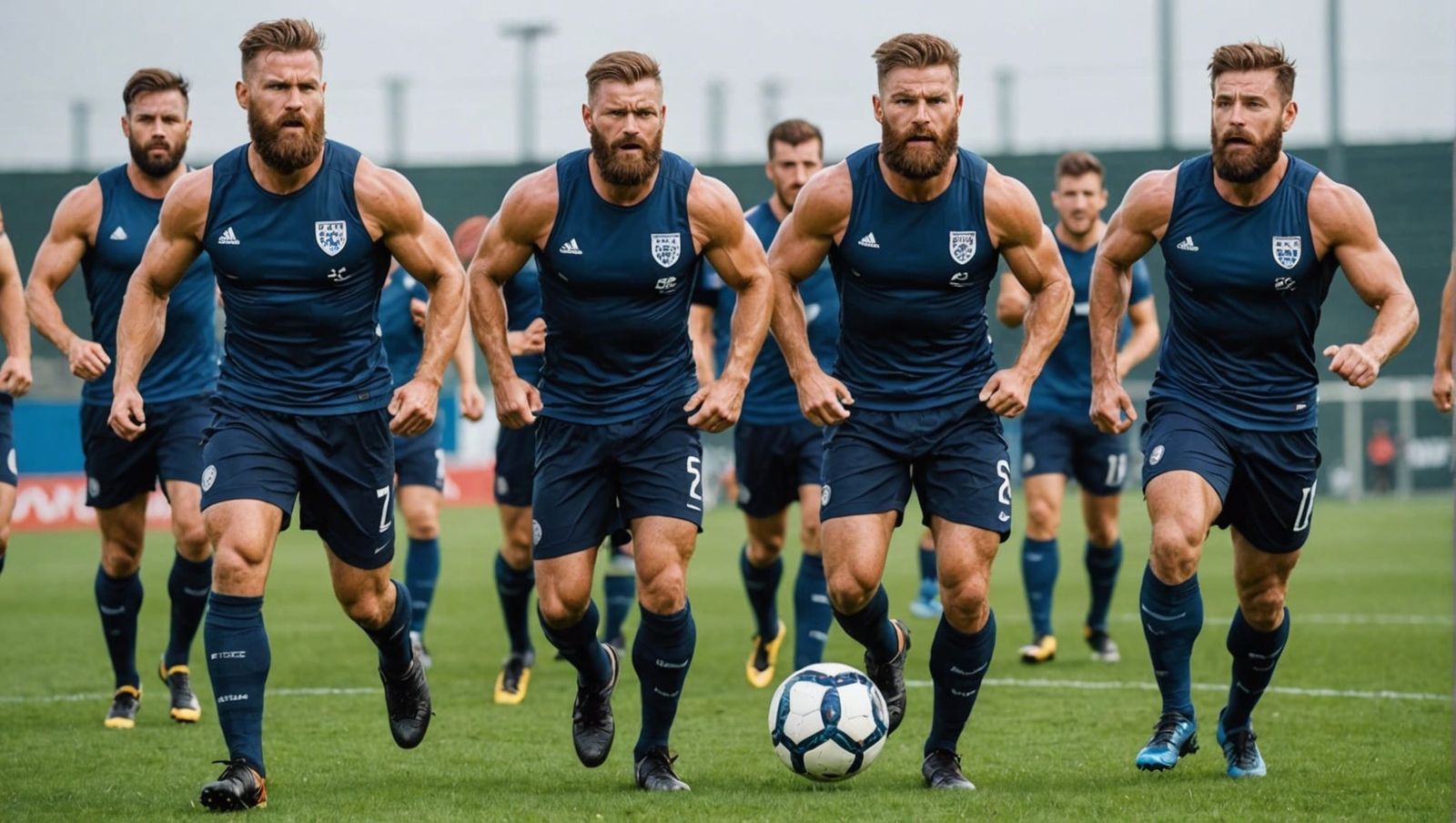 Hyper-Realistic Soccer Brigade in Cinematic Film Still