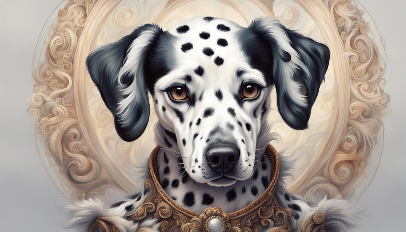 Fantasy Dalmatian Dog Girl Portrait on Artstation