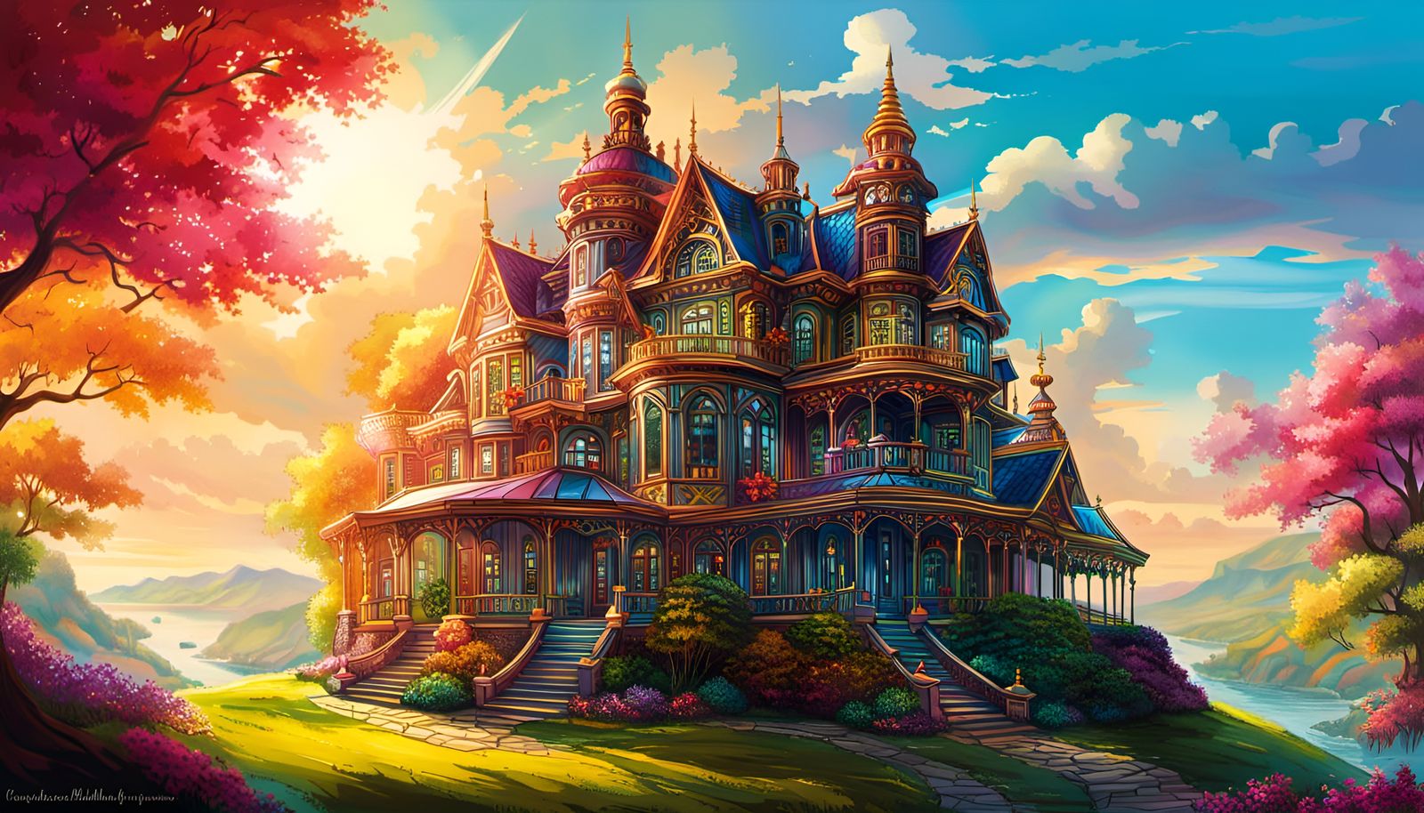 Crystal House on a Shinning Hill