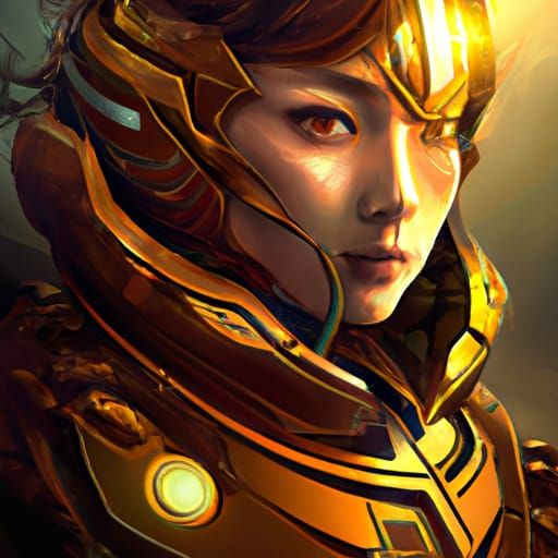 Korean Girl as Gold Power Ranger Concept Art