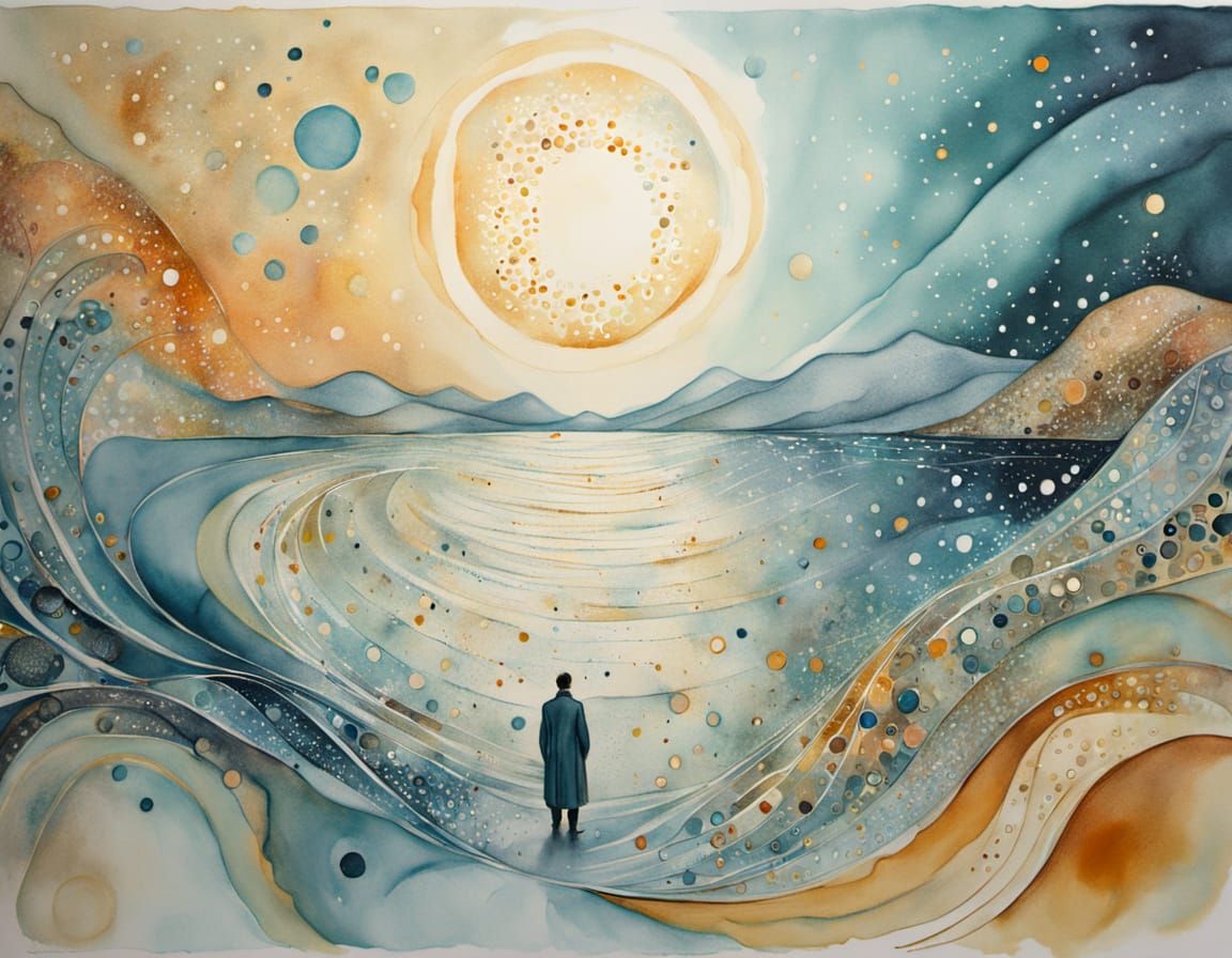 Surreal Void Contemplation in Dreamlike Digital Art