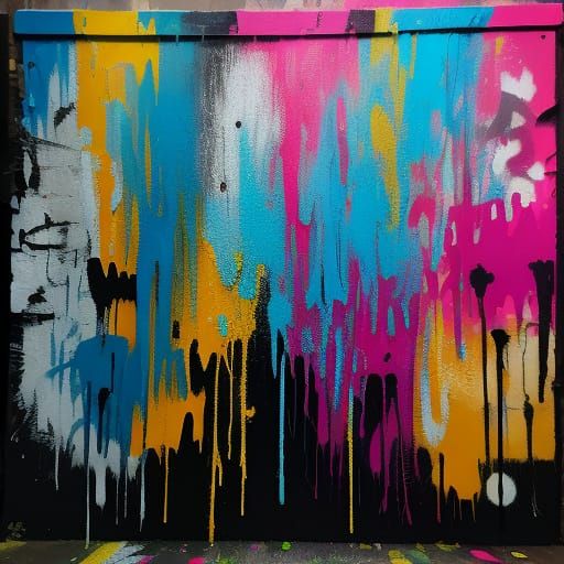 Urban Art Masterpiece with Swirling Graffiti and Neon Hues