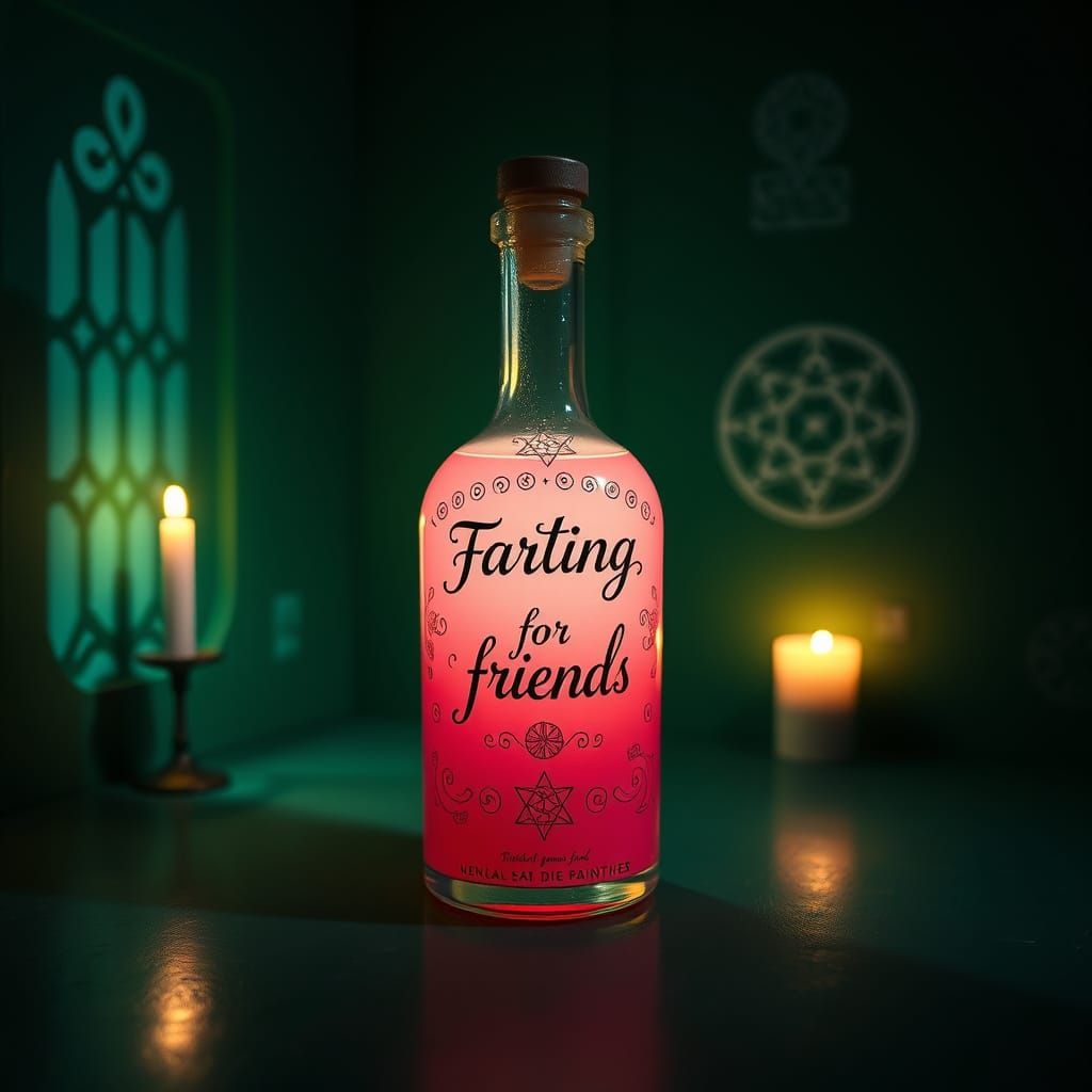 Elegant Potion in Mystical Dark Green Setting