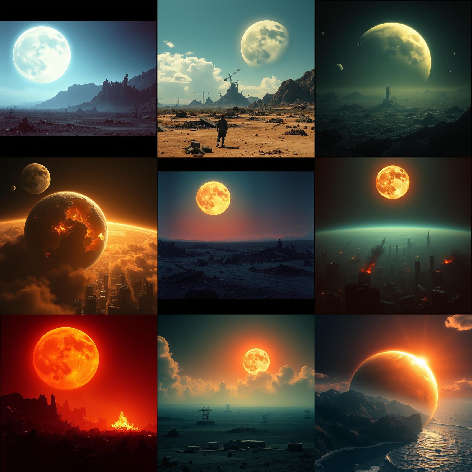 Earth's Destruction by the Moon: Cinematic Film Still