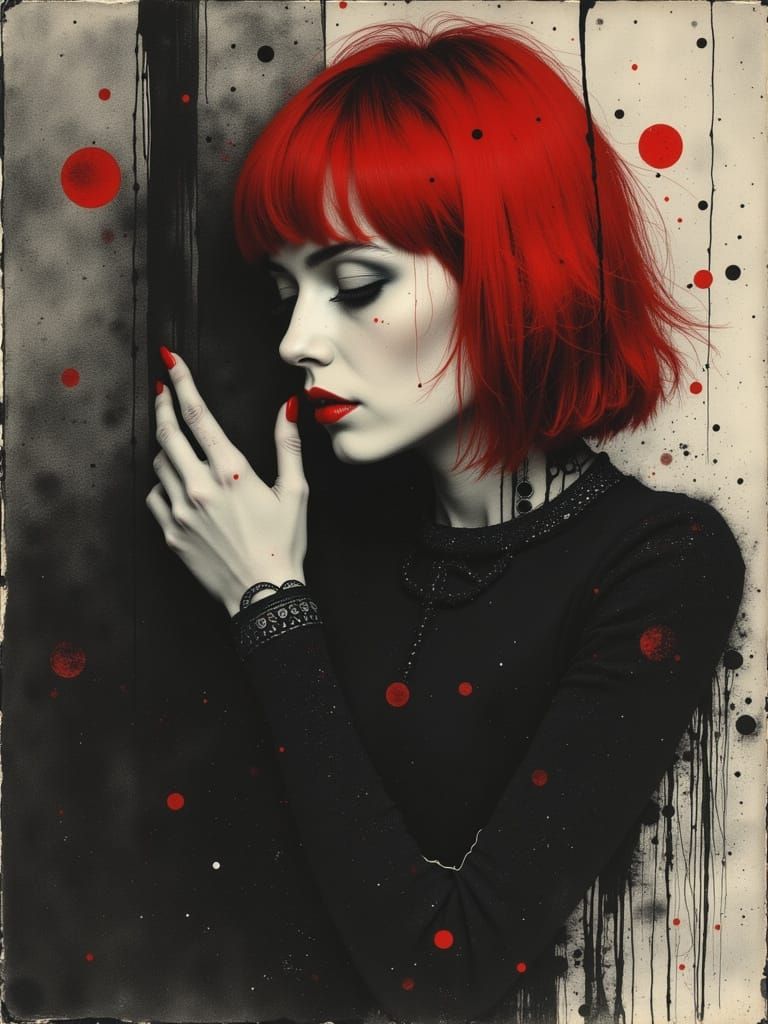 Ethereal Gothic Woman in Darkwatercolours