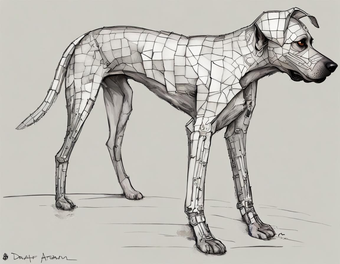 Dynamic Digital Art of a Malinois Police Dog