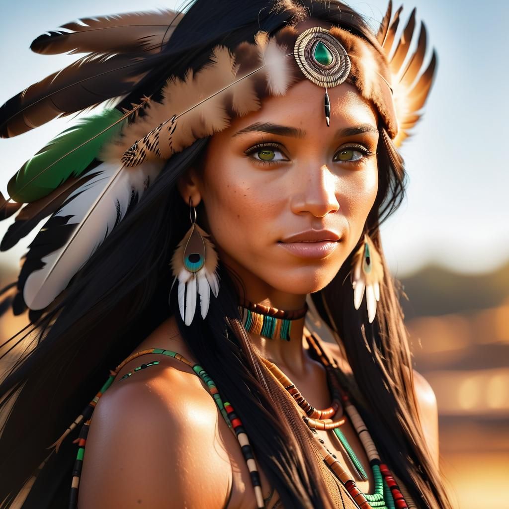 Native American Portrait: Golden Light, Soft Focus