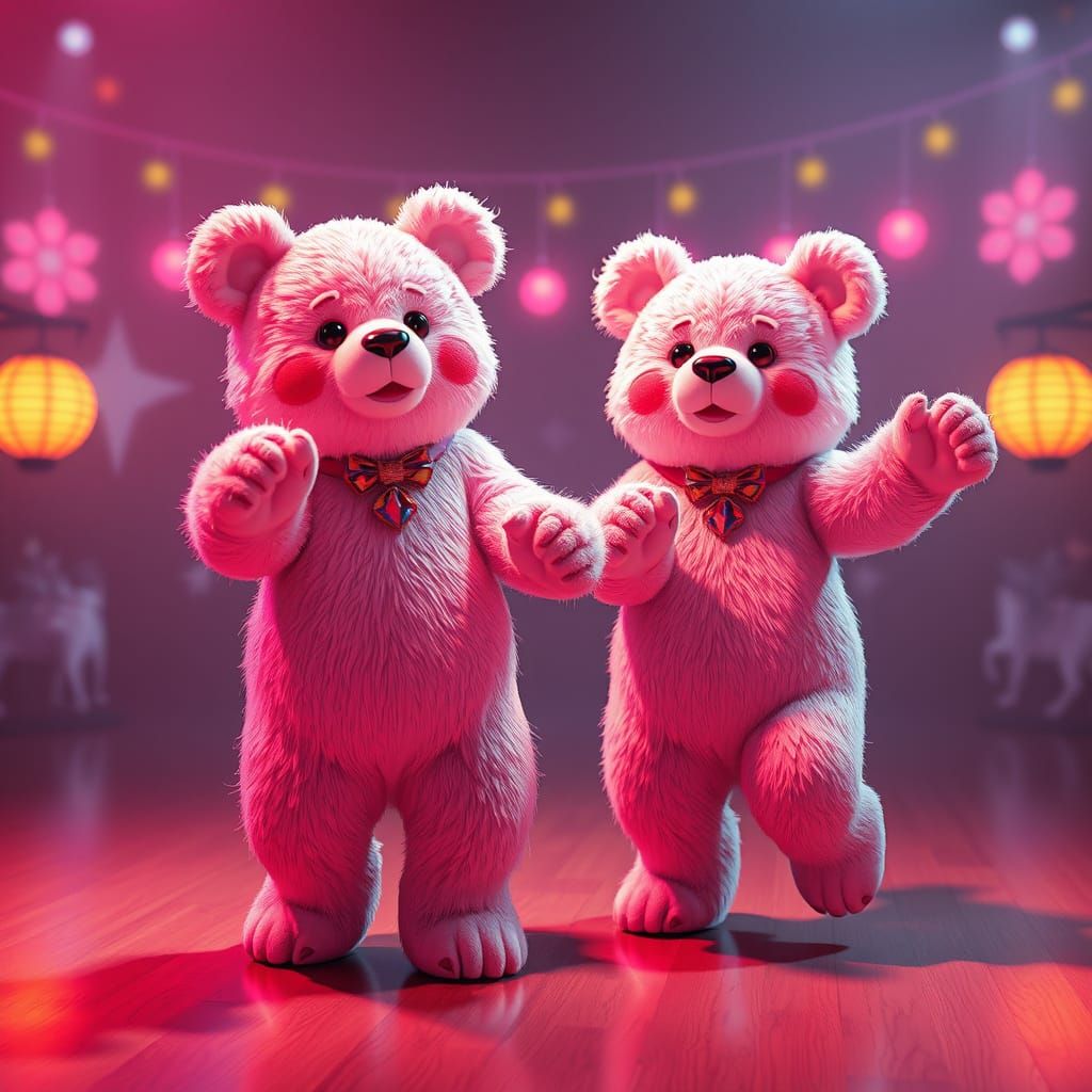Disco Dancing Bears: 3D Anime Art
