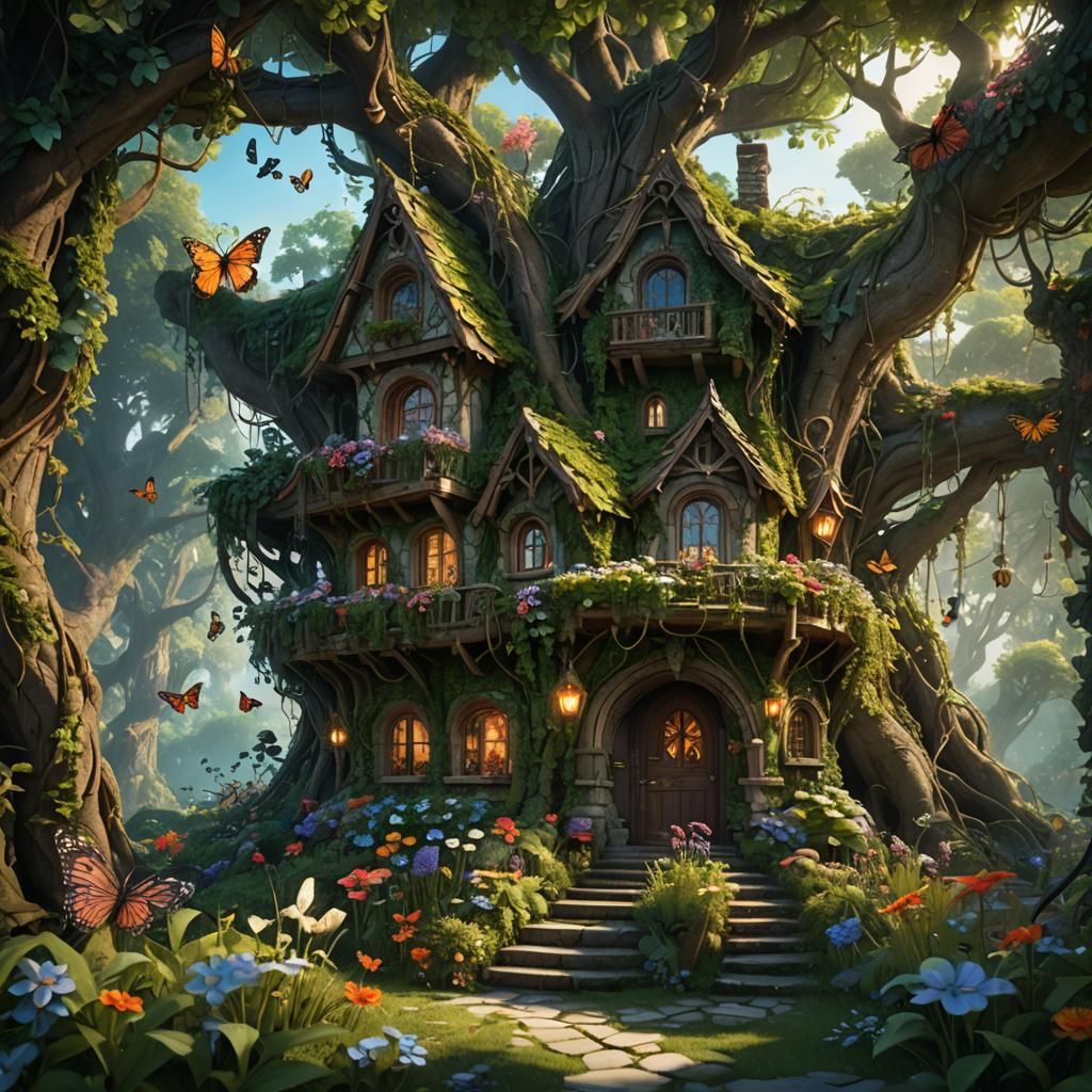 Magical Druid Home Amidst Nature's Embrace