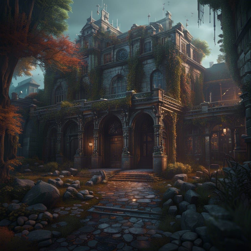 Fantastical Hospital Concept Art in Deep Color