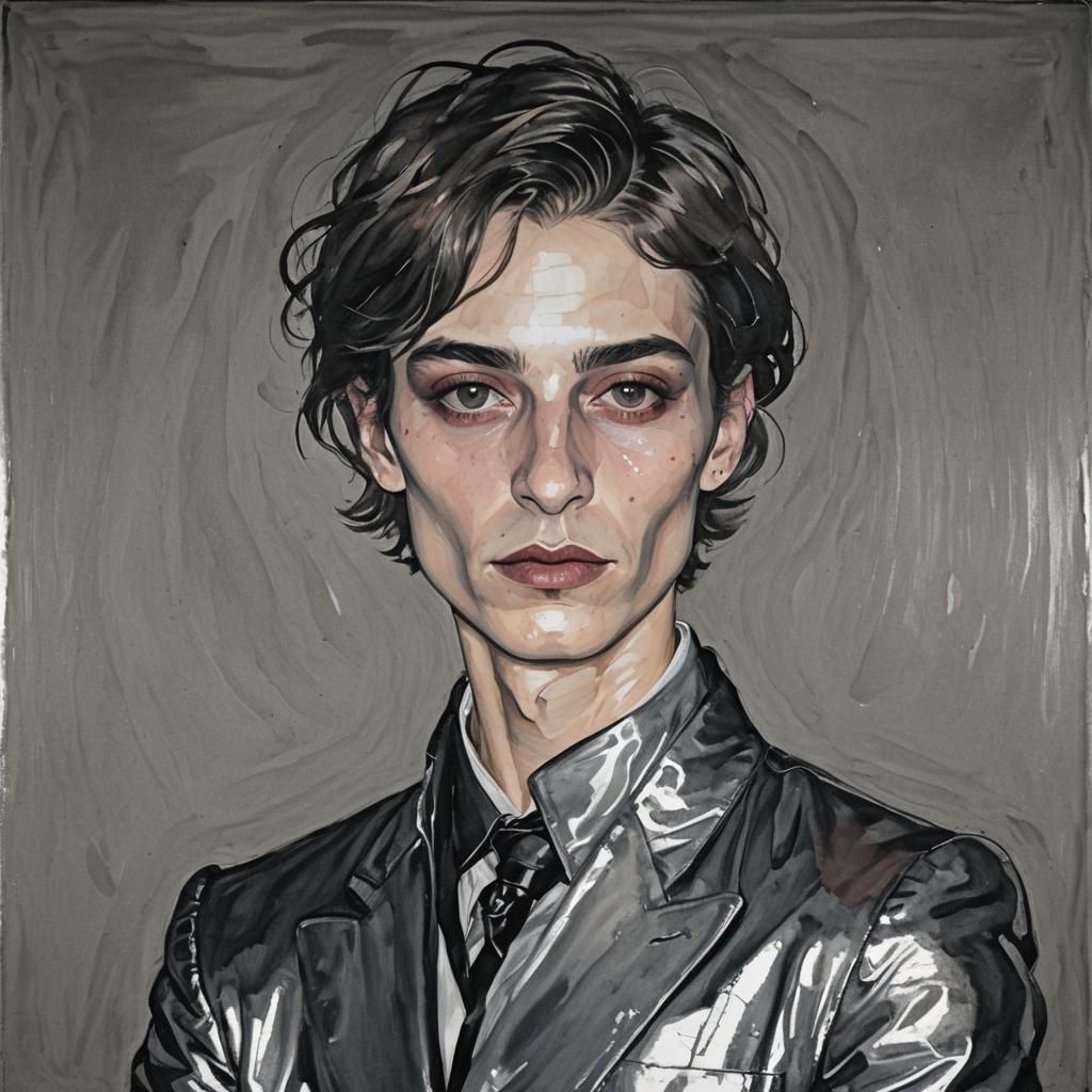 Androgynous Portrait in Mannerist Fingerpaint Style